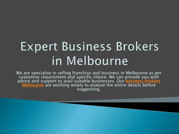 Expert Business Brokers in Melbourne