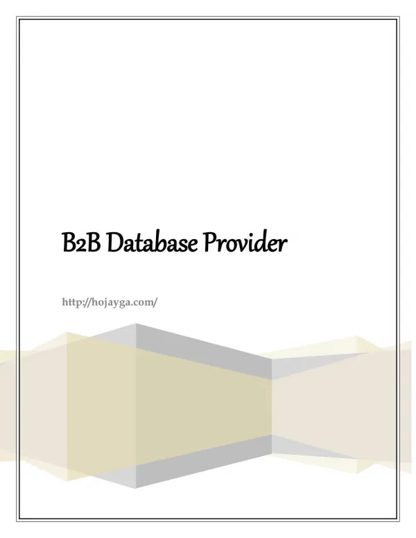 Best B2B Database Provider- Hojayga.com