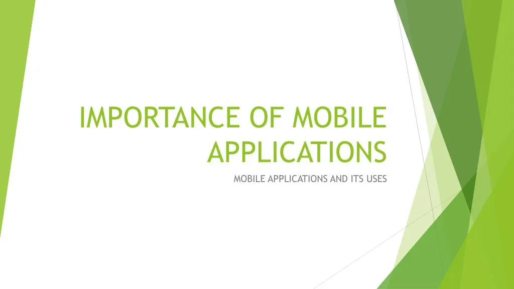 importance of mobile applications