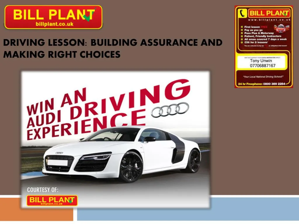 driving lesson building assurance and making right choices