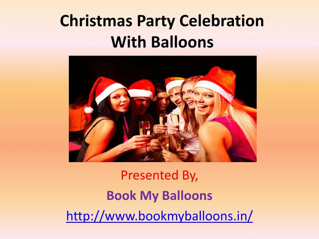 christmas party celebration with balloons