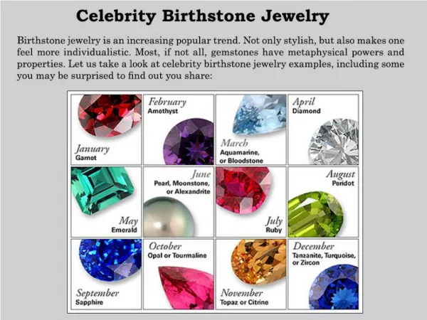 Celebrity Birthstone Jewelry