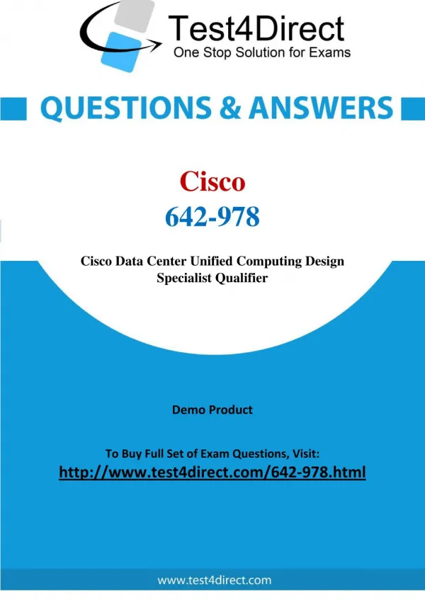 Cisco 642-978 Real Exam Questions