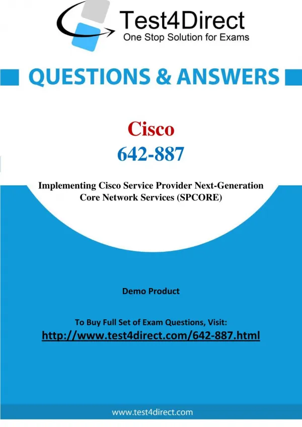 Cisco 642-887 Exam - Updated Questions