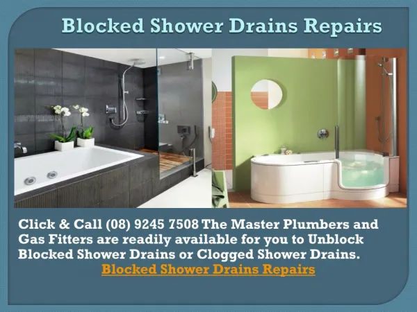 Blocked Shower Drains repairs