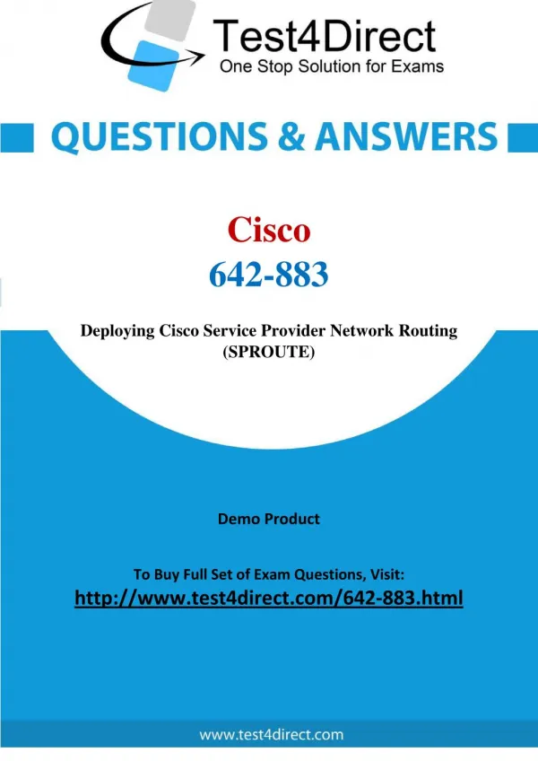 Cisco 642-883 Exam - Updated Questions