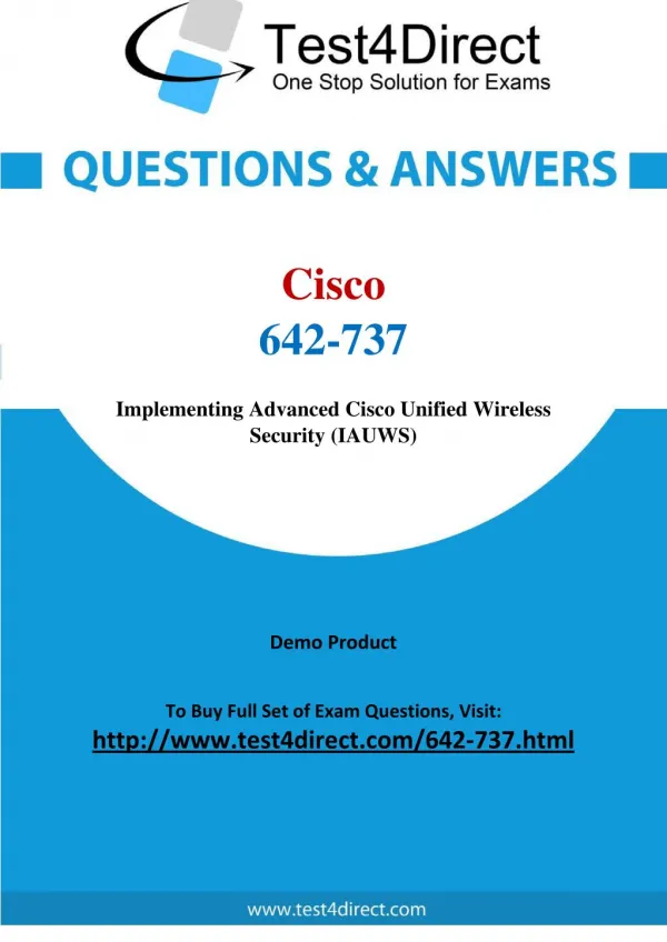 Cisco 642-737 CCNP Wireless Real Exam Questions