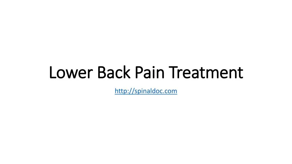 lower back pain treatment