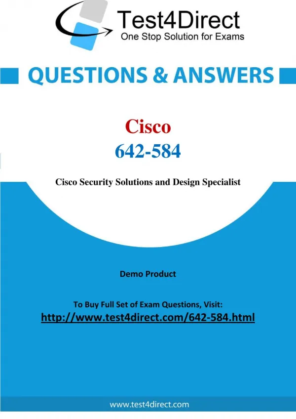 Cisco 642-584 Real Exam Questions
