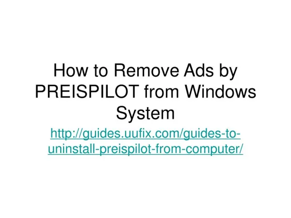 How to Remove Ads by PREISPILOT from Windows System