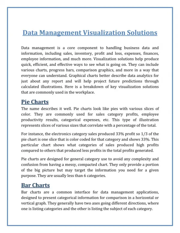 Data Management Visualization Solutions