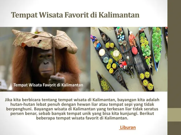 tempat wisata favorit di kalimantan
