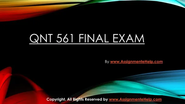QNT 561 Final Exam Question With Answers.