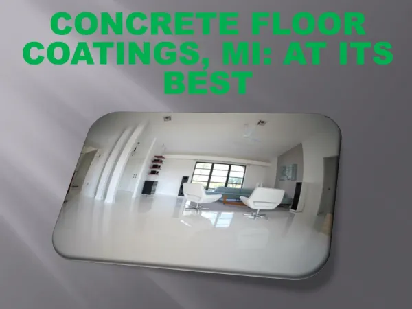 Concrete Floor Coatings Mi