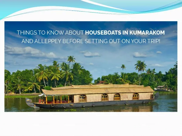 Things to Know About Houseboats In Kumarakom And Alleppey Before Setting Out On Your Trip