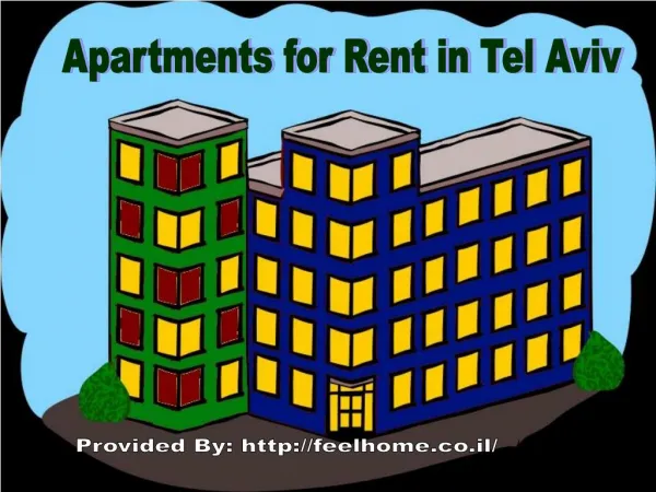 Basic requirement of apartments for rent in tel aviv