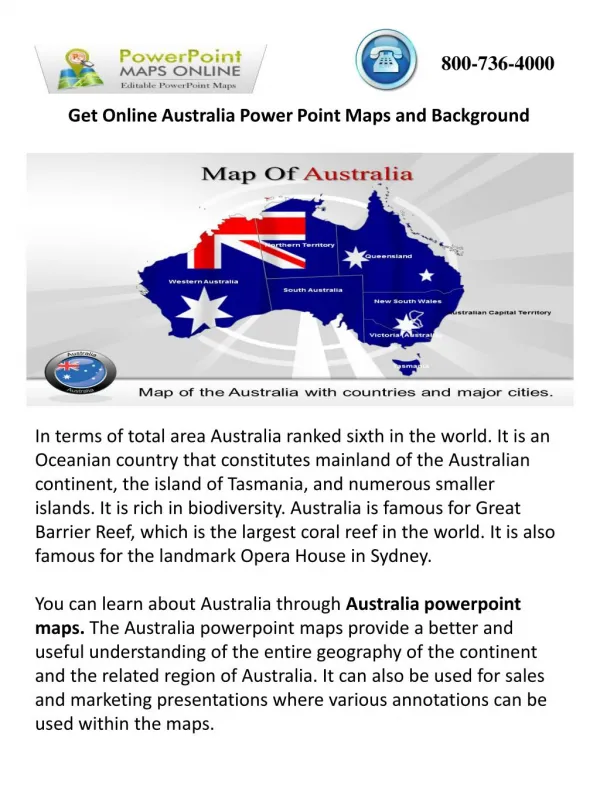 Get Online Australia Powerpoint Maps and Background