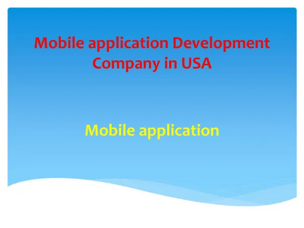 mobile application development company in USA