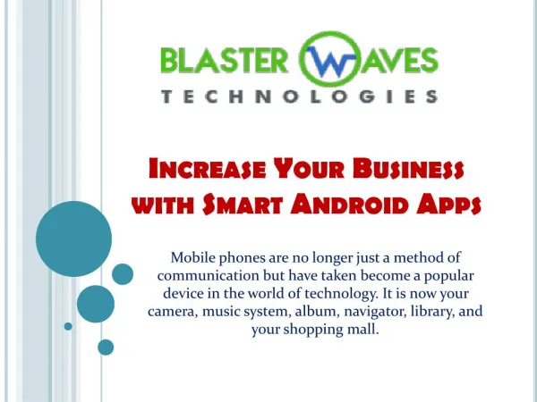 Increase Your Business with Smart Android Apps