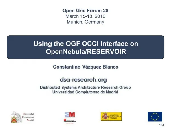 Using the OGF OCCI Interface on OpenNebula