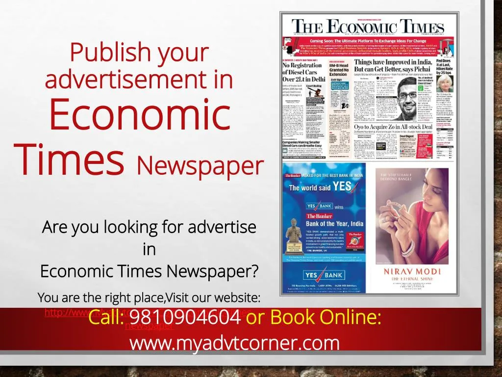 publish your advertisement in economic times newspaper