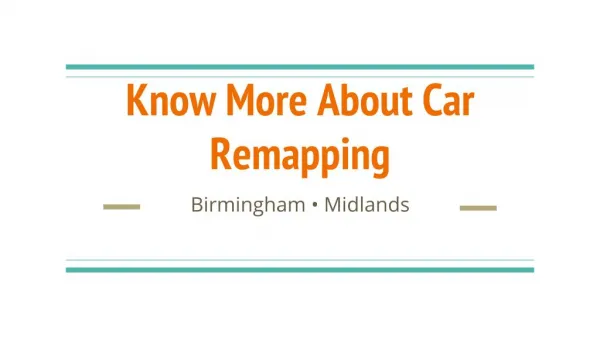 Know More About Car Remapping