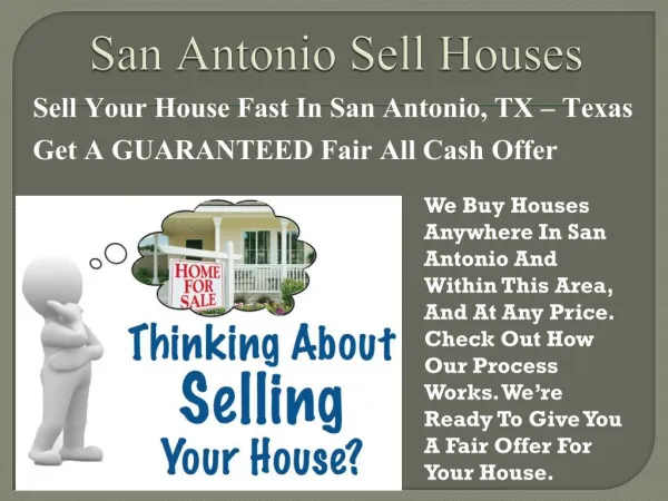 Real Estate Company San Antonio Sell Houses