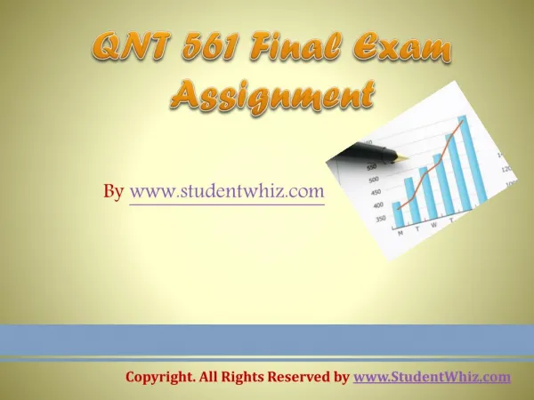 QNT 561 Final Exam 100% correct Answers