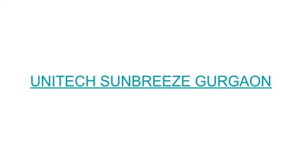 Unitech Sunbreeze offering Apartments in Sec. 69 Gurgaon