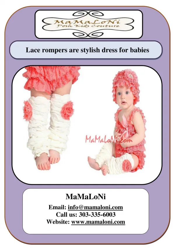 Lace rompers are stylish dress for babies