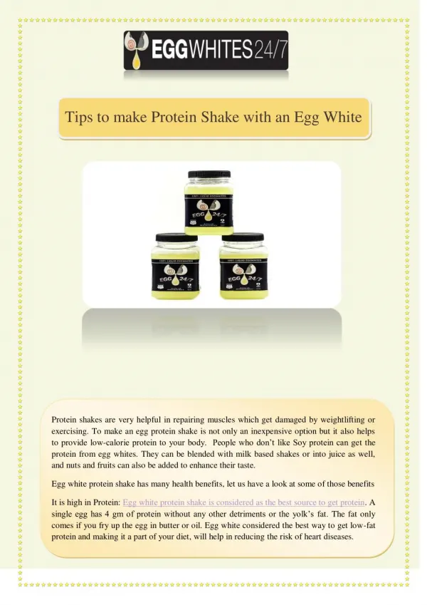Tips to make Protein Shake with an Egg White