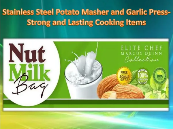 Stainless Steel Potato Masher and Garlic Press- Strong and Lasting Cooking Items