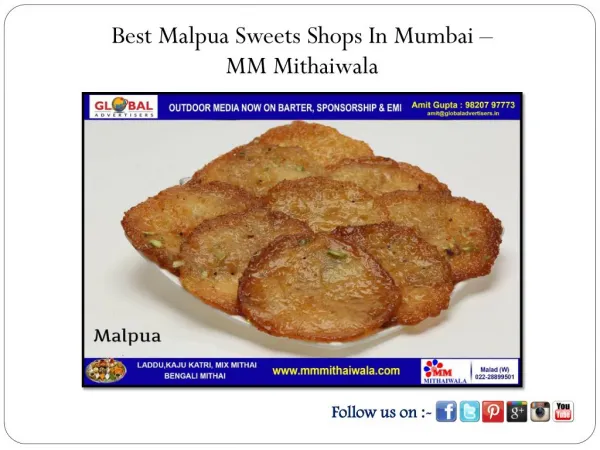 Best Malpua Sweets Shops In Mumbai - MM Mithaiwala