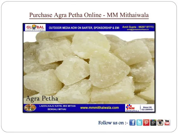 Purchase Agra Petha Online - MM Mithaiwala