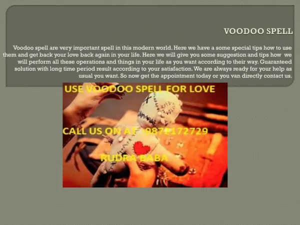 Free Voodoo Spell Magic Solution