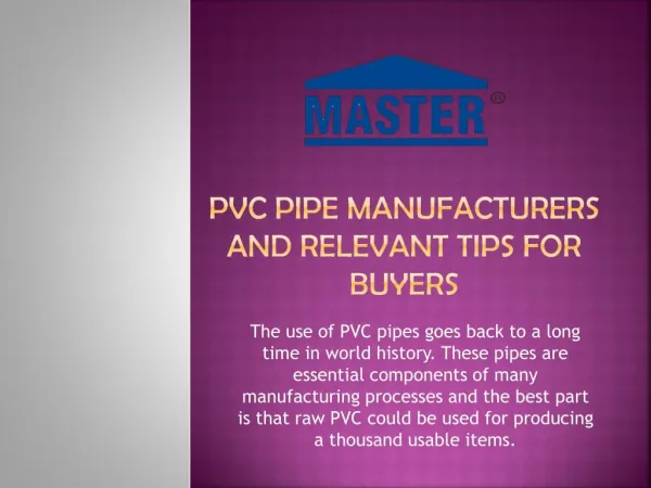 PVC Pipe Manufacturers and Relevant Tips for Buyers