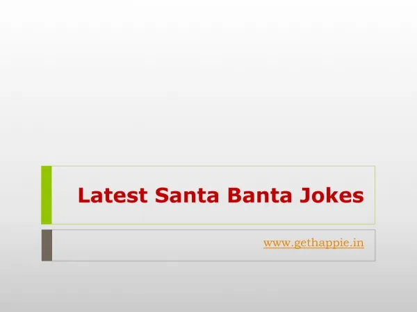 Latest Santa Banta Jokes