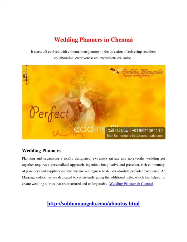 Wedding Planners in Chennai