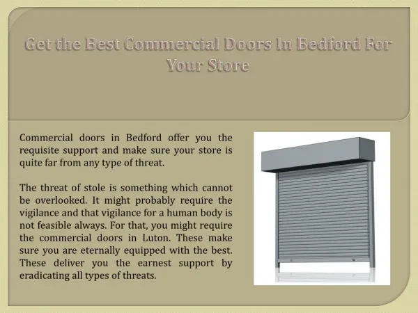 Get the Best Commercial Doors in Bedford for your Store