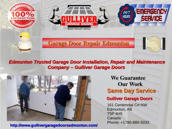 Professional Garage Door Repair and Installation Services in Edmonton -Gulliver Garage Doors