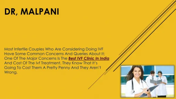 Ivf Clinic in India Offered by Dr Malpani