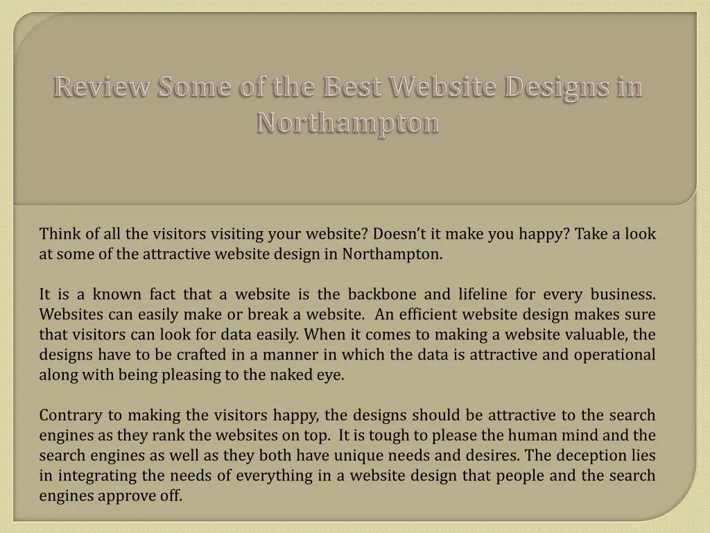 review some of the best website designs in northampton