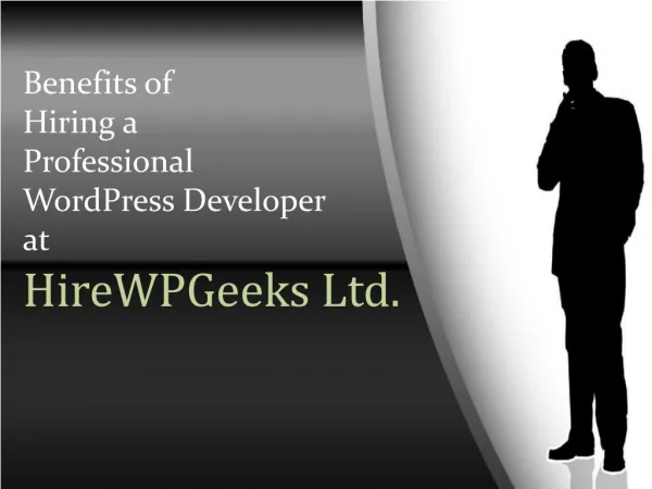 Benefits of Hiring a Professional WordPress Developer at HireWPGeeks Ltd.