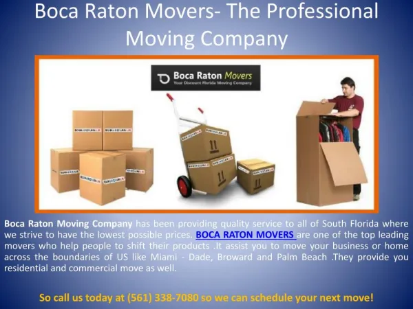 Boca Raton Movers- The Professional Moving Company