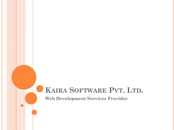 Outsourcing Web Development Services by Kaira Software