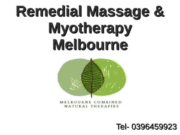Best Remedial Massage therapy in Melbourne