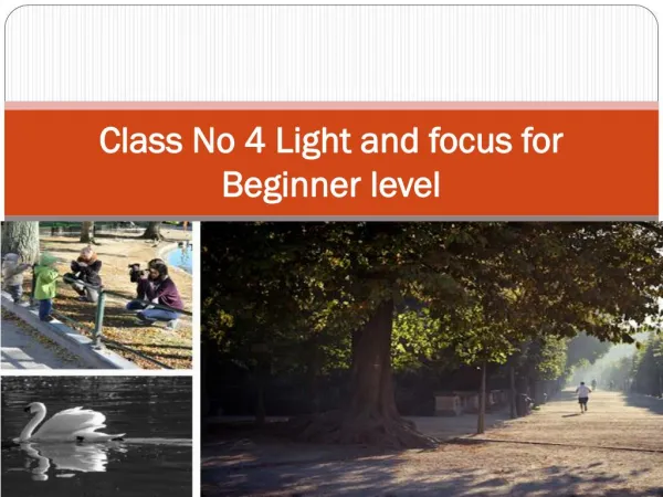 Class No 4 Light and focus for Beginner level