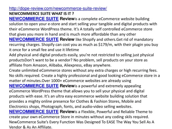 NEWCOMMERCE SUITE review