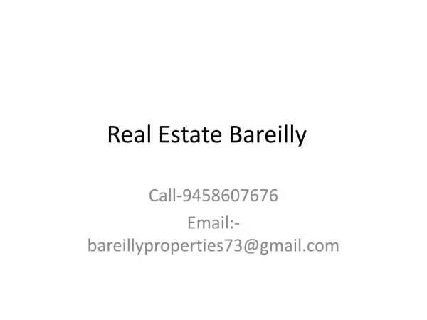 Real Estate Consultant in Bareilly - Commercial and Residential