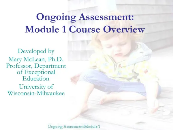 Ongoing Assessment: Module 1 Course Overview